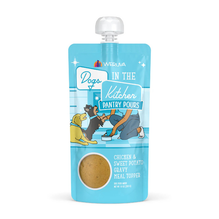 Weruva dogs in the kitchen pantry pours chicken sweet potato gravy 7oz