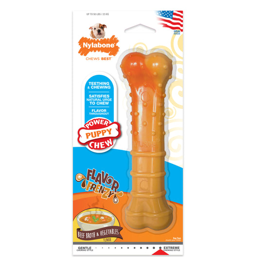 Nylabone Textured Nylon Puppy Chew Toy Beef & Vegetable Large/Giant