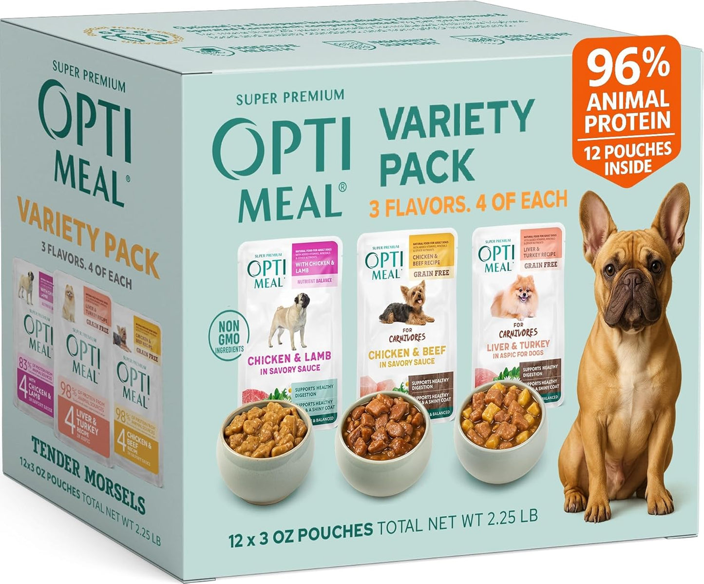 Optimeal Wet Dog Food Variety Pack Adult Dogs 3oz 12pk