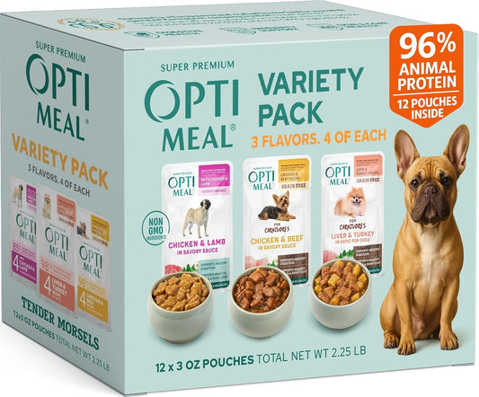 Optimeal Wet Dog Food Variety Pack Adult Dogs 3oz 12pk