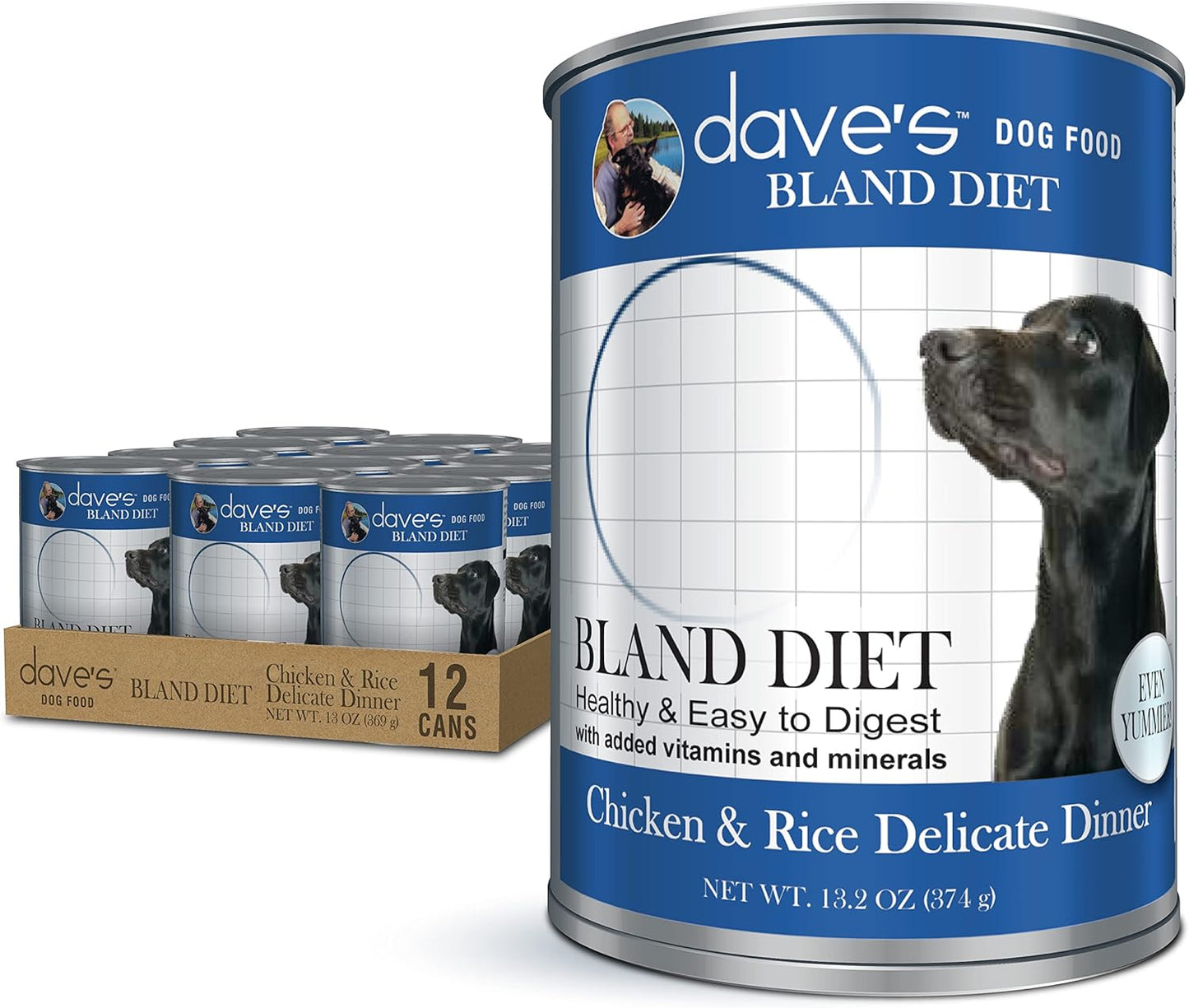 Dave's Bland Diet Chicken & Rice Sensitive Stomach Wet Dog Food 13.2 oz