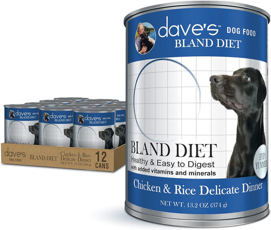 Dave's Bland Diet Chicken & Rice Sensitive Stomach Wet Dog Food 13.2 oz