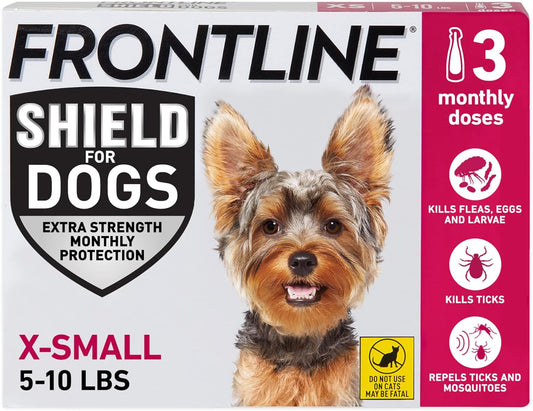 Frontline Shield Flea & Tick Treatment for X-Small Dogs 5-10 lbs. 3pk