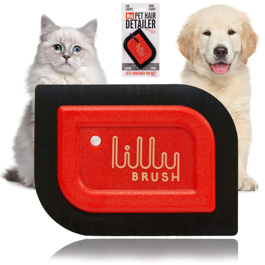 Lilly Brush Mini Pet Hair Detailer Reusable Fur Remover Small Red Blade