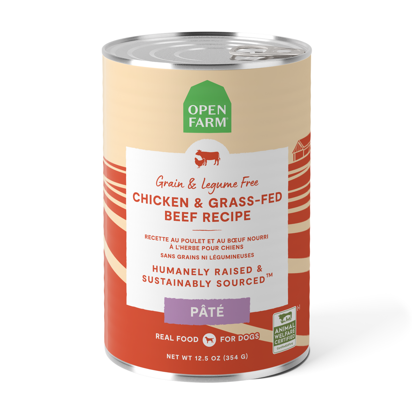 Open Farm Chicken & Grass-Fed Beef Pâté For Dogs 12.5oz Can