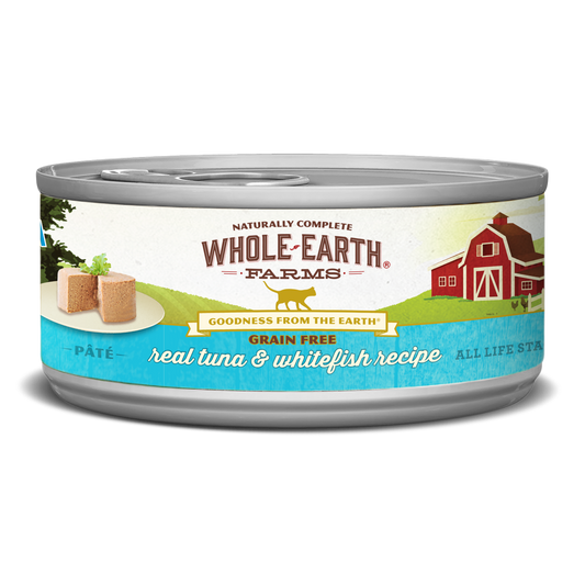 Whole Earth Farms Grain Free Real Tuna and Whitefish Recipe Wet Cat Food 5oz Can