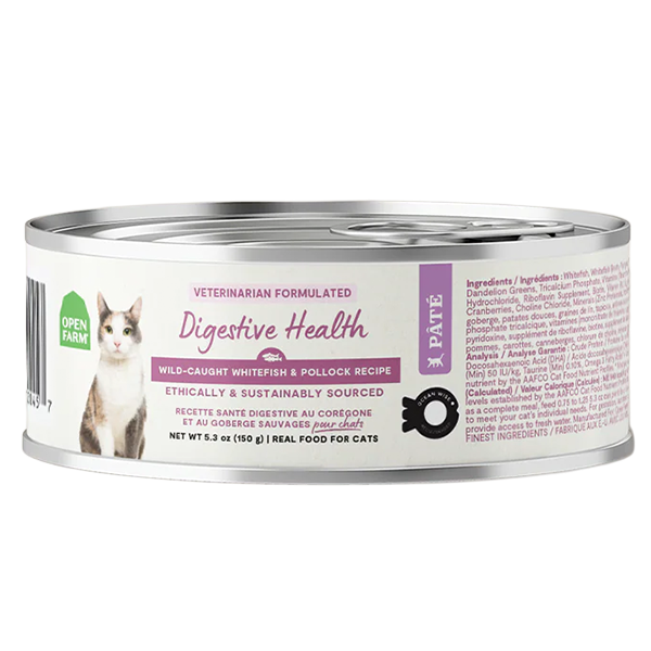 Open Farm Cat Food Digestive Health Whitefish & Pollock 5.3oz can