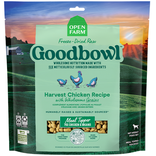 Open Farm Goodbowl Harvest Chicken Recipe Freeze Dried Raw Topper 23oz Bag