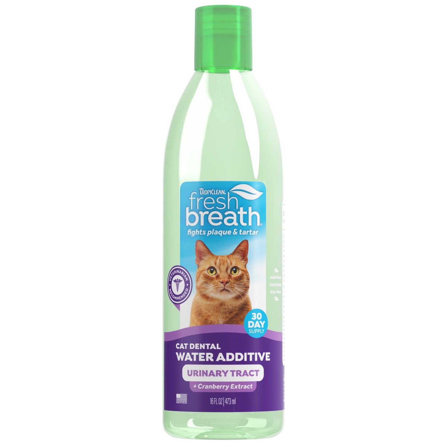 TropiClean Fresh Breath Dental Water Additive Urinary Tract Support for Cats 16oz