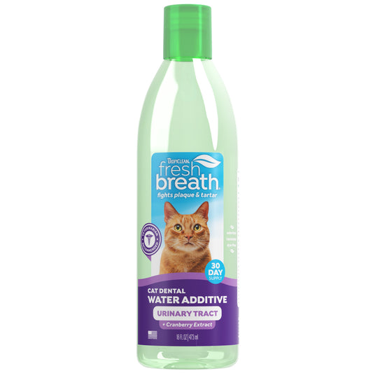 TropiClean Fresh Breath Dental Water Additive Urinary Tract Support for Cats 16oz