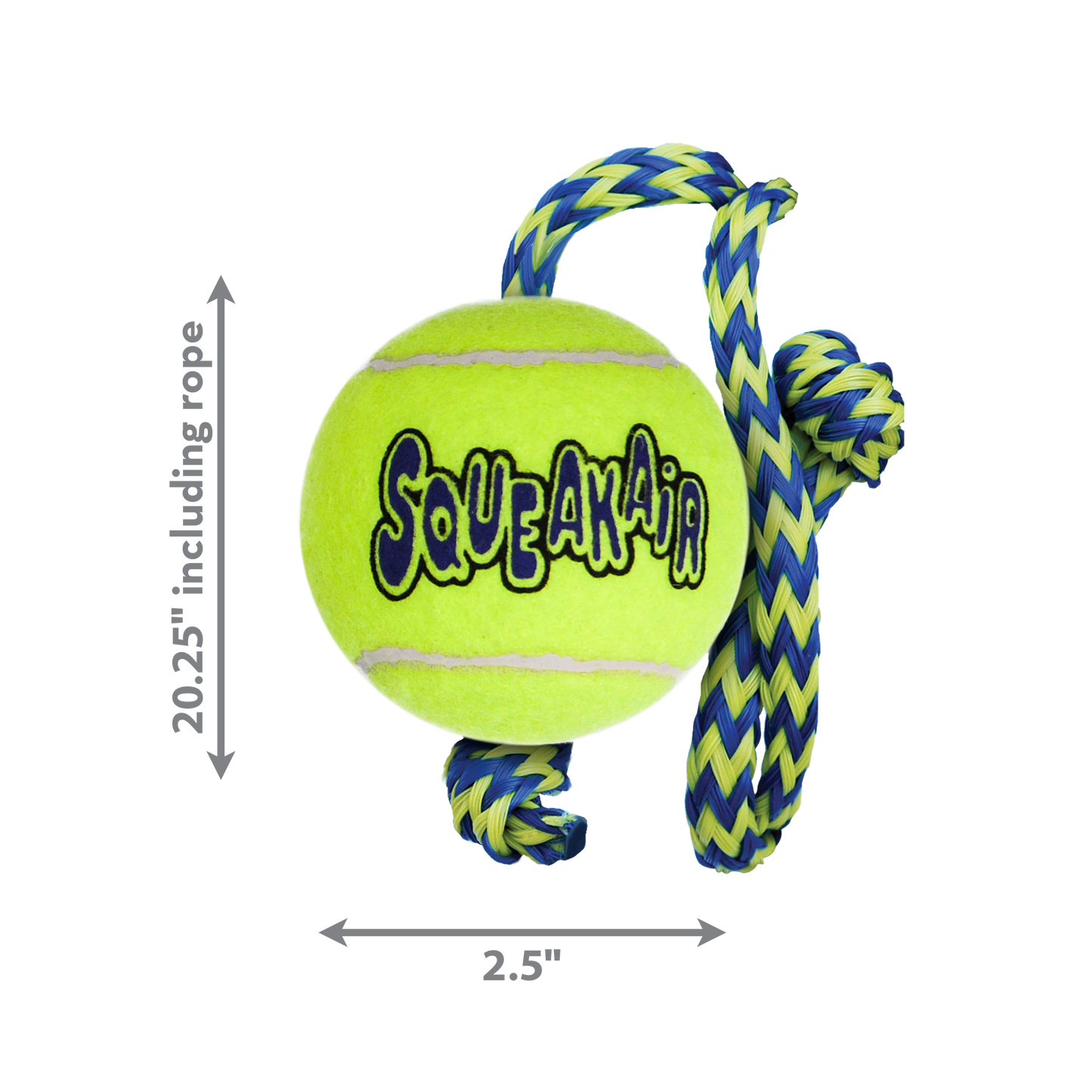 Kong Dog Toy SqueakAir Ball with Rope Medium