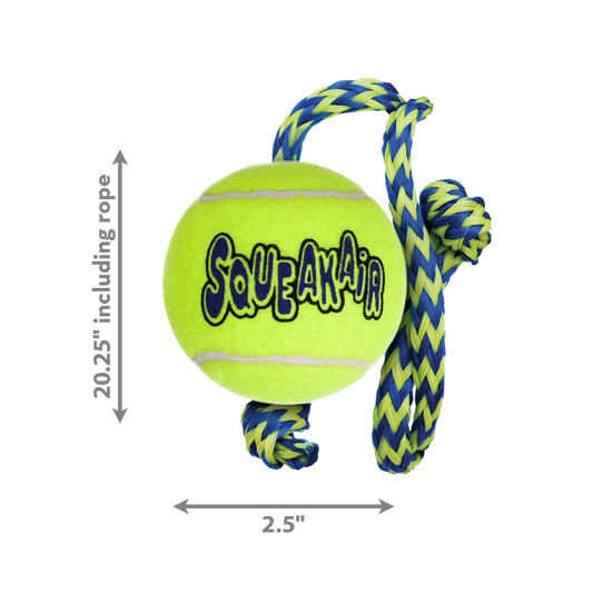 Kong Dog Toy SqueakAir Ball with Rope Medium