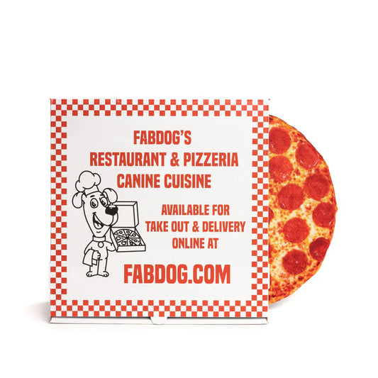 Fabdog Dog Toy Super Squeaker Pizza 10in