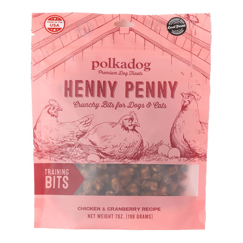 Polkadog Bakery Dog Treats Henny Penny Bits 7oz Pouch