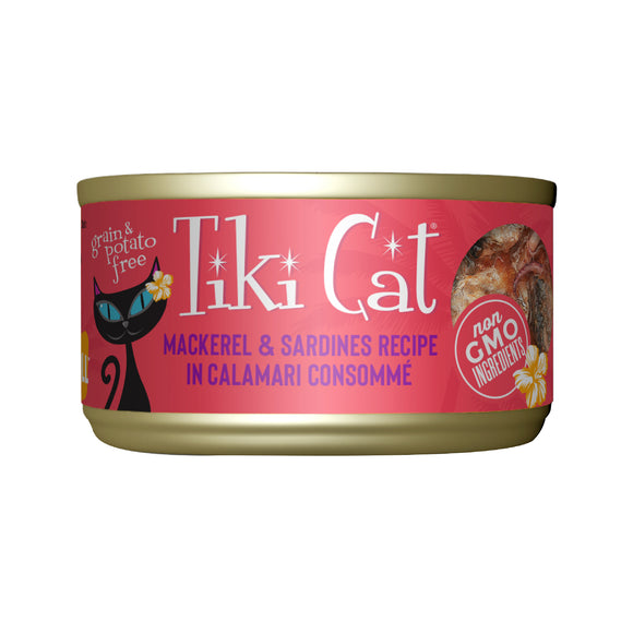 Tiki Cat Grill Wet Cat Food Mackerel & Sardines 2.8oz Can