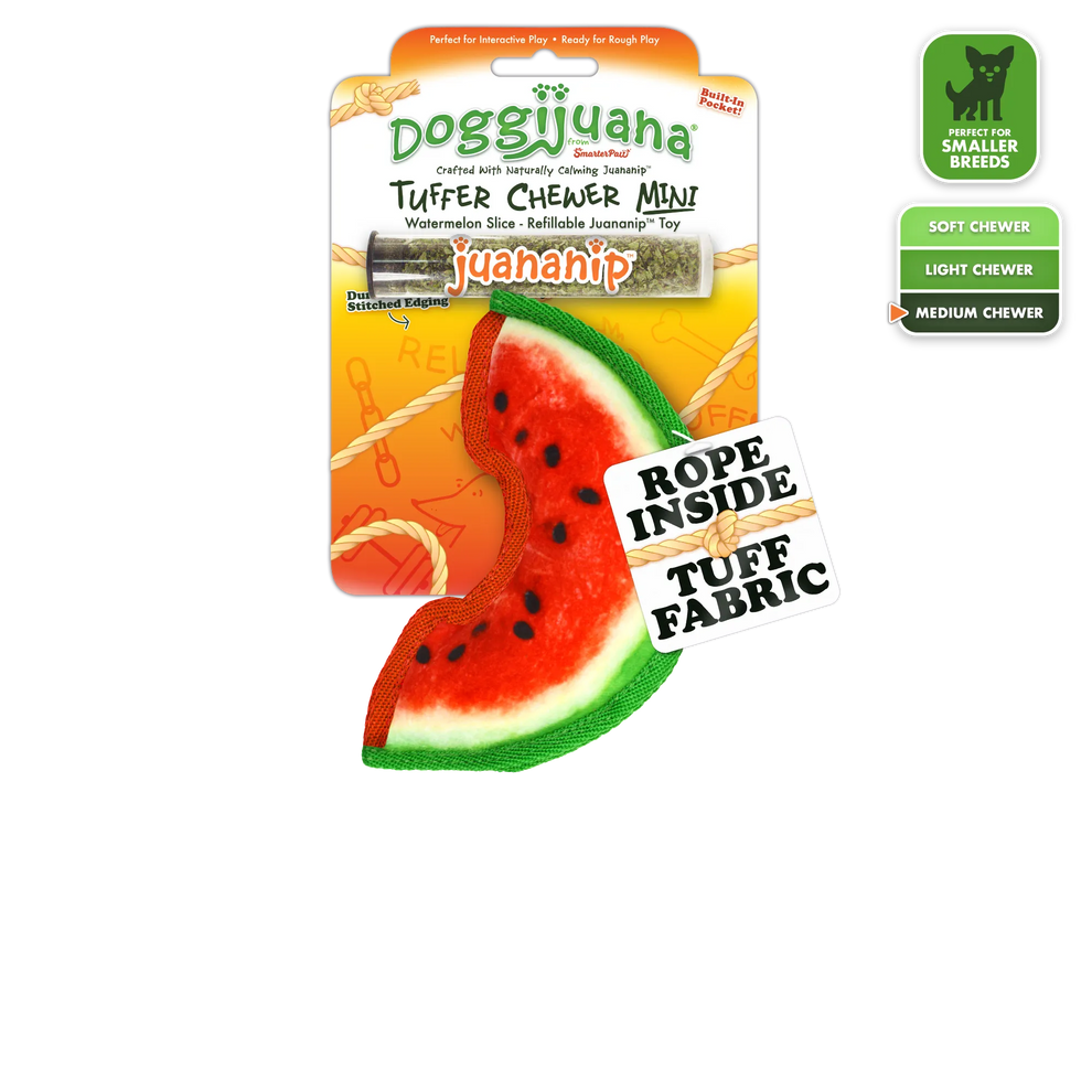 Doggijuana Plush Dog Toy Tuffer Chewer Mini Watermelon