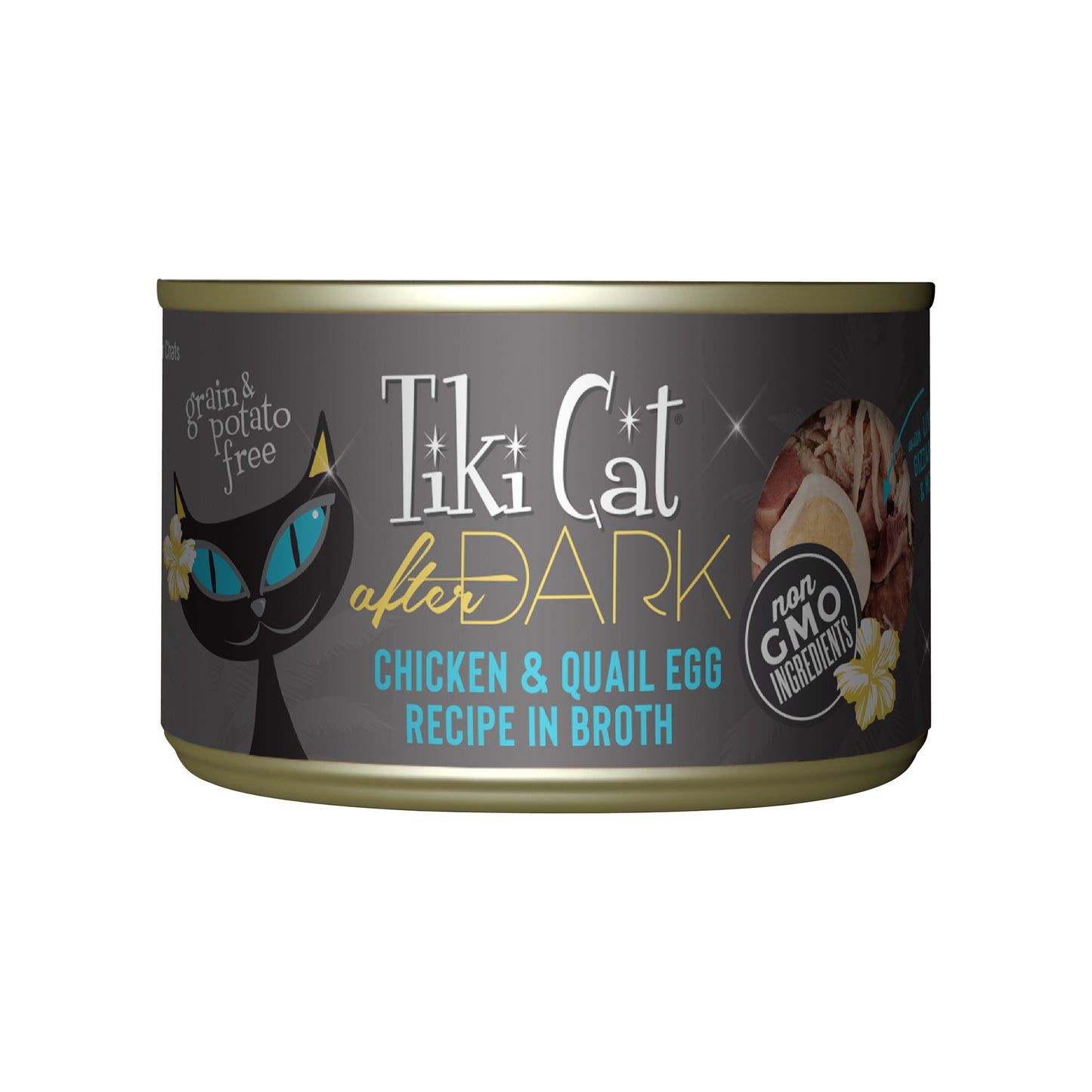 Tiki Cat After Dark Wet Cat Food, Chicken & Quail Egg, 5.5oz Can