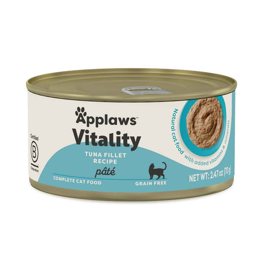 Applaws Vitality Pate Natural Wet Cat Food, Tuna 2.47oz can