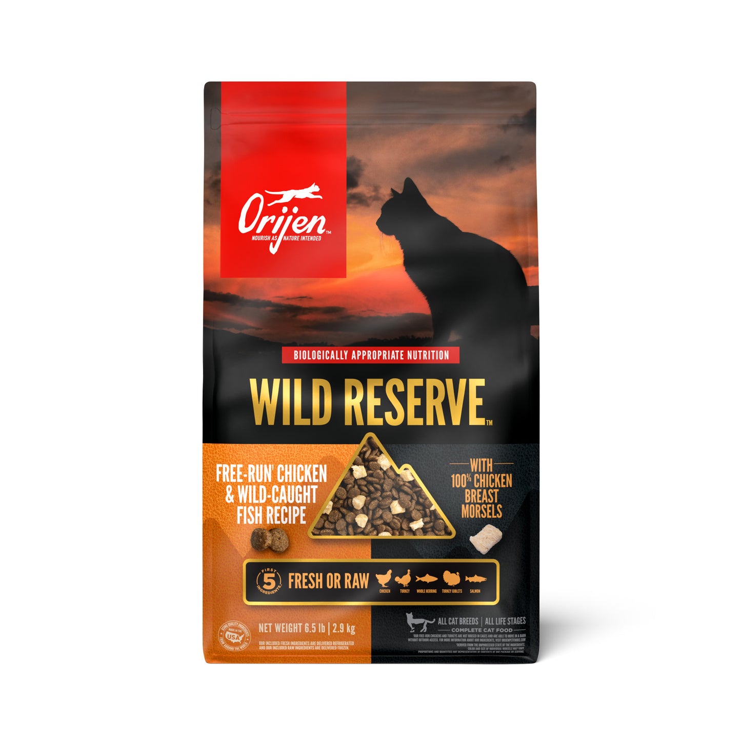 Orijen Grain Free Dry Cat Food Wild Reserve Free-Run Chicken & Wild-Caught Fish Recipe 6.5lb