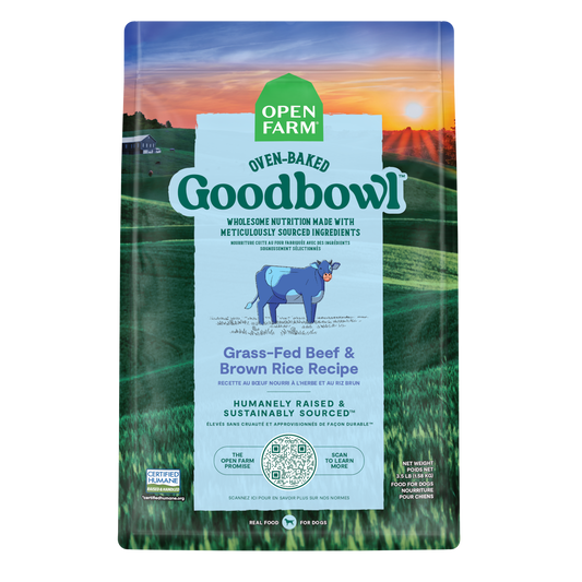 Open Farm Goodbowl Grass-Fed & Brown Rice Recipe For Dogs 22lb Bag
