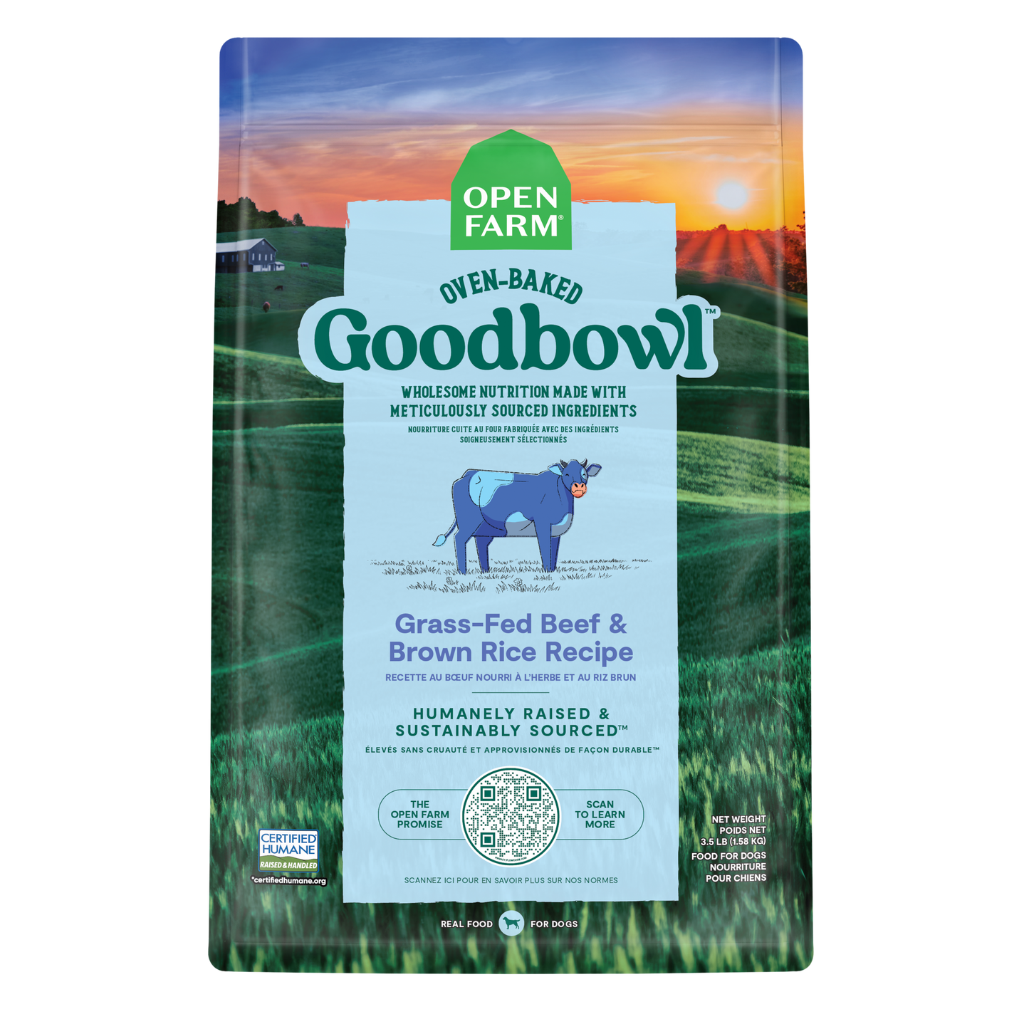 Open Farm Goodbowl Grass-Fed & Brown Rice Recipe For Dogs 3.5lb Bag