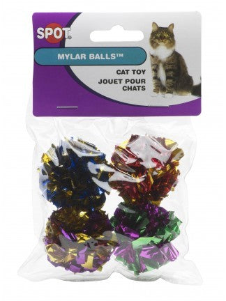 Spot Ethical Pet Cat Toy Mylar Balls 4Pk