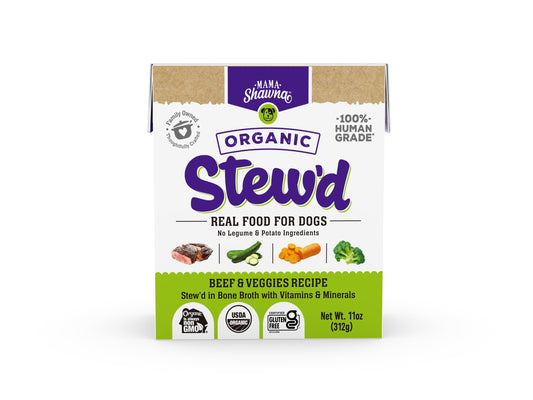 Mama Shawna Wholesale Stew'd Organic Dog Beef & Veggies Recipe 11oz