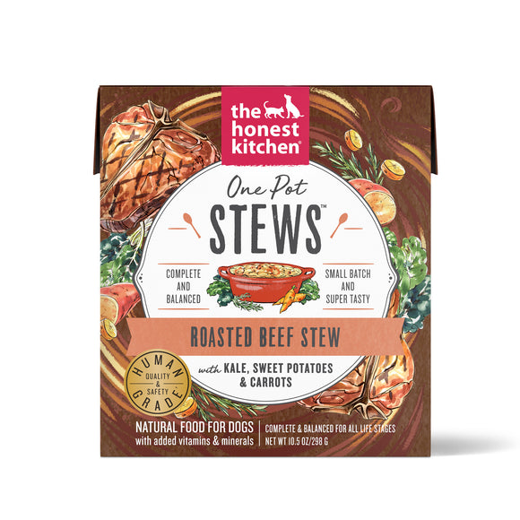 The Honest Kitchen One Pot Stews: Roasted Beef Stew with Kale, Sweet Potatoes & Carrots Wet Dog Food 10.5oz
