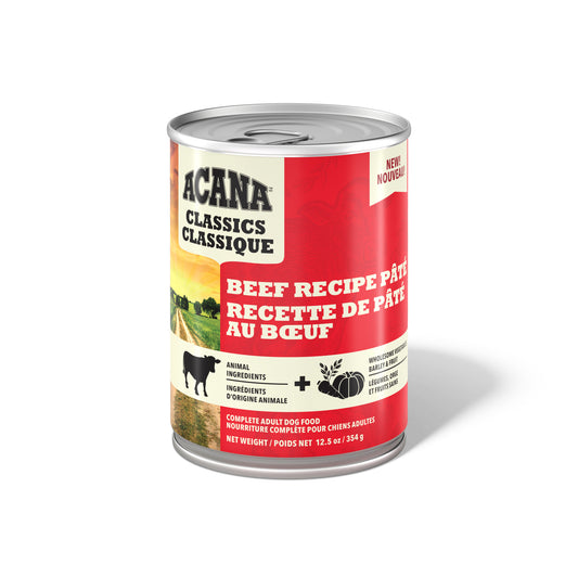 ACANA Classics Pate Wet Dog Food Beef Recipe Pate, 12.5oz Can