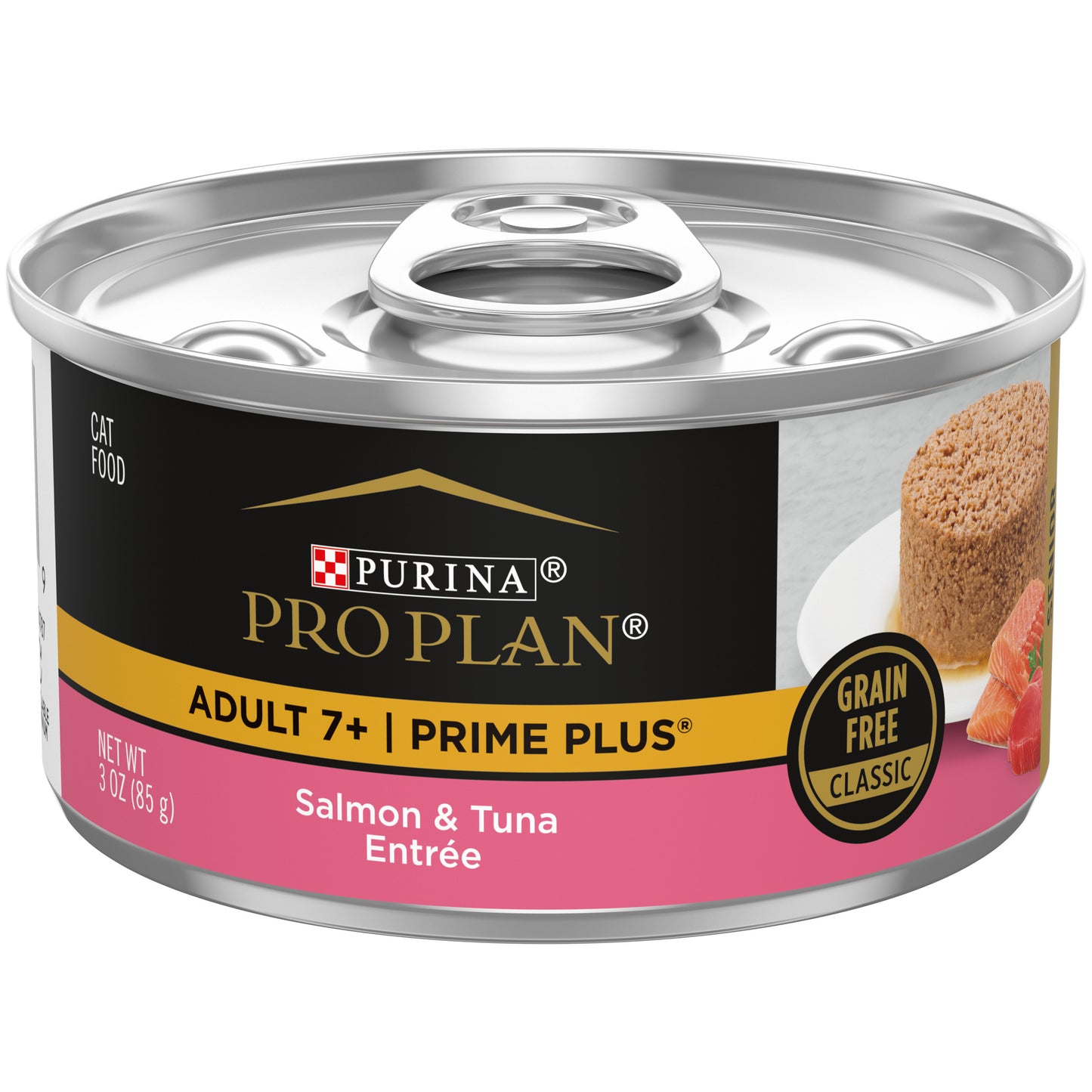 Purina Pro Plan Senior Wet Cat Food Pate, Prime Plus SENIOR 7+ Salmon & Tuna Entrée 3oz can