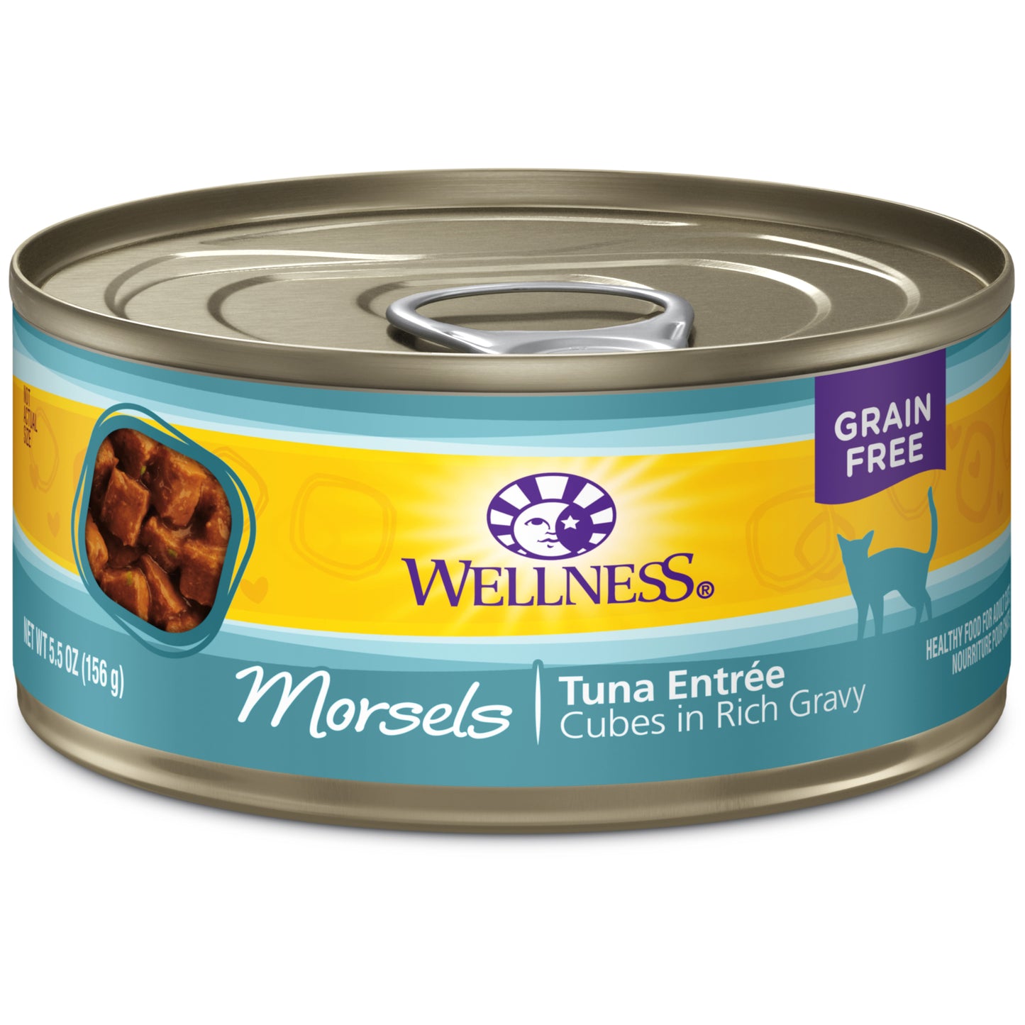 Wellness Complete Health Natural Grain Free Wet Canned Cat Food Cubed Tuna Entree 5.5oz Can