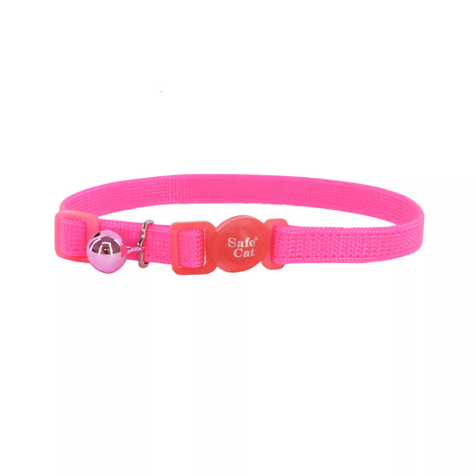 Coastal Safe Cat 3/8in Wide 8-12in Snag-proof Breakaway Collar Neon Pink