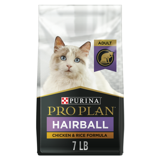 Purina Pro Plan Hairball Control Cat Food, Chicken and Rice Formula 7lb