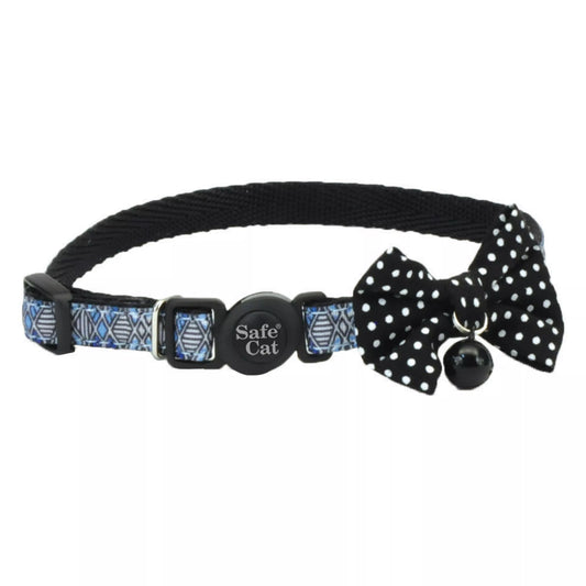 Coastal Safe Cat 3/8in Wide 8-12in Embellished Fashion Breakaway Collar Black Diamond