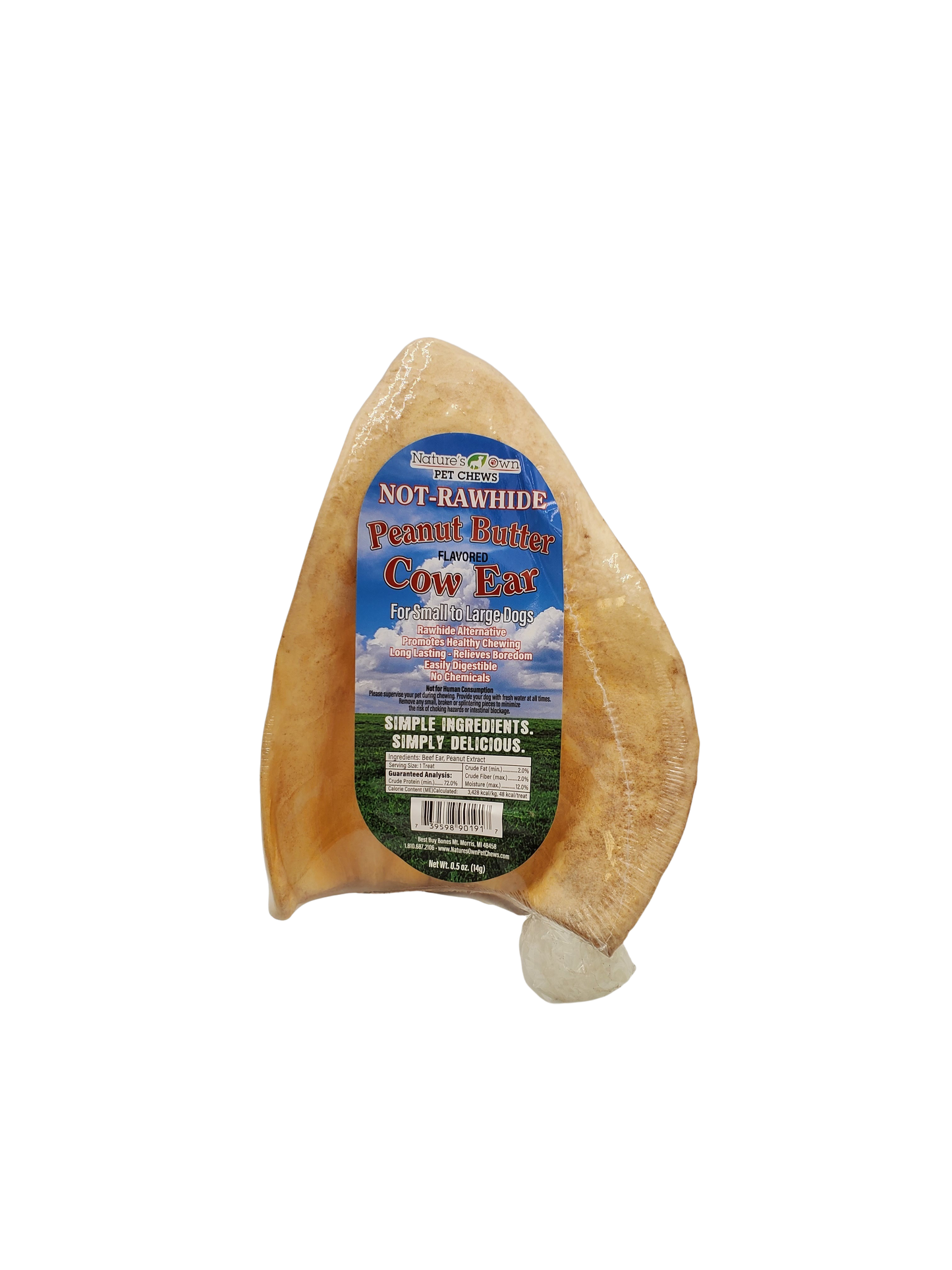 Nature's Own Extra Large Cow Ears Peanut Butter