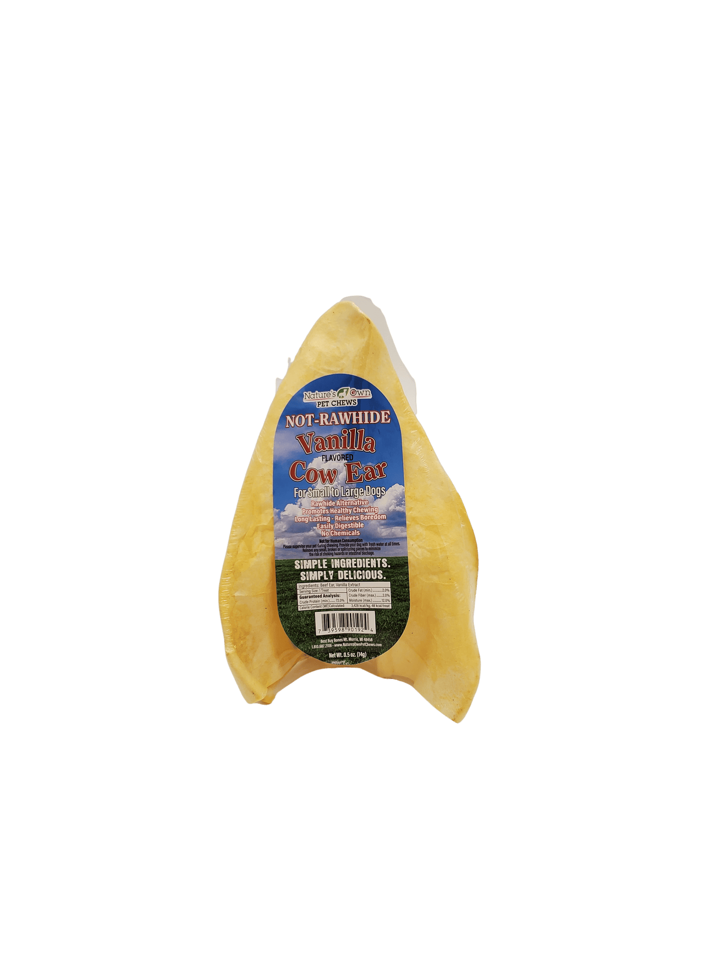 Nature's Own Extra Large Cow Ears Vanilla Single