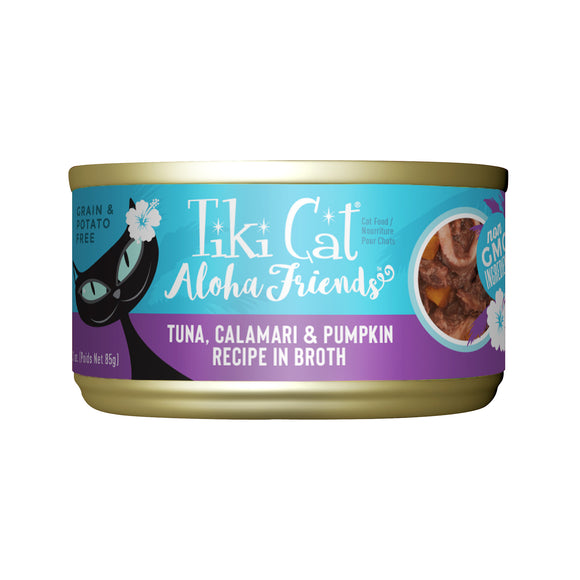Tiki Cat Aloha Friends Wet Cat Food Tuna Calamari & Pumpkin 3oz Can