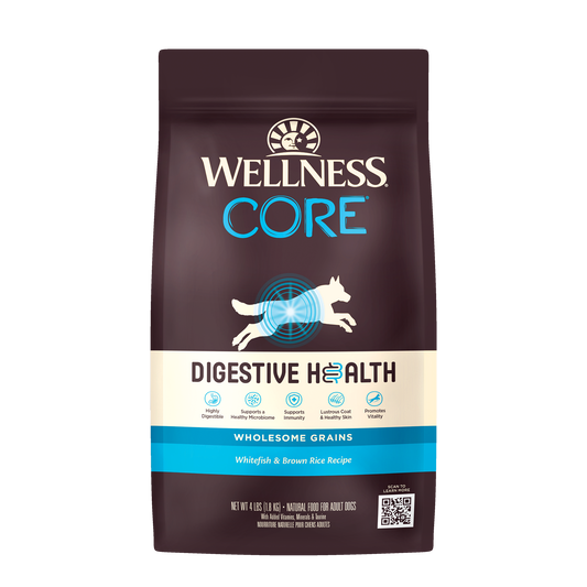 Wellness CORE Digestive Health Whitefish & Brown Rice Dry Dog Food 4lb Bag