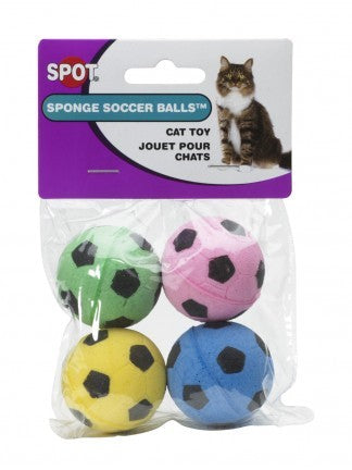 Spot Ethical Pet Cat Toy Sponge Soccer Balls 4Pk