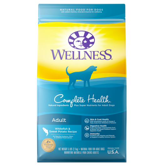 Wellness Complete Health Natural Dry Dog Food Whitefish & Sweet Potato 5lb Bag