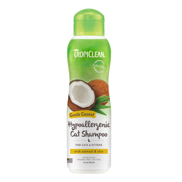 TropiClean Gentle Coconut Hypoallergenic Cat & Kitten Shampoo, 12oz