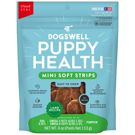 Dogswell Lifestage Puppy Treats Mini Soft Strips Lamb, 4 oz. Bag