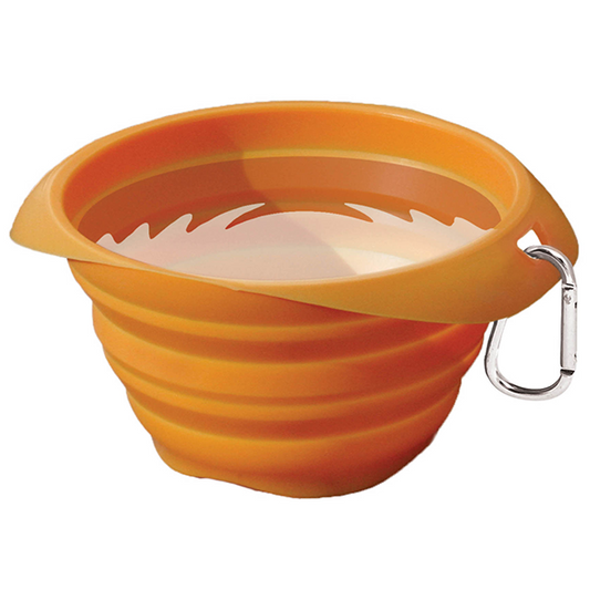 Kurgo Dog Collaps-A-Bowl Travel Bowl Orange 24 oz