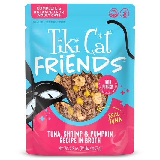 Tiki Cat Friends Tuna, Shrimp & Pumpkin Wet Cat Food 2.8 oz. Pouch