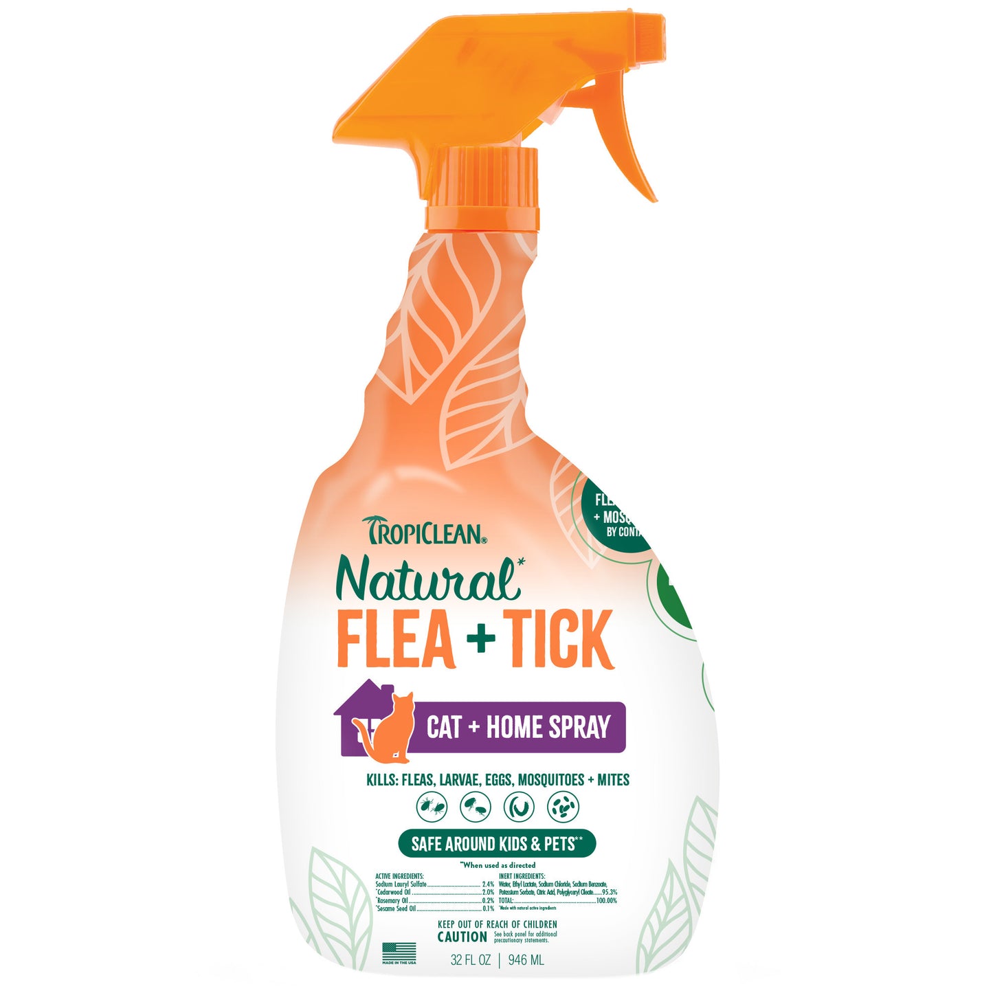 TropiClean Flea + Tick Home + Cat Spray, 32oz