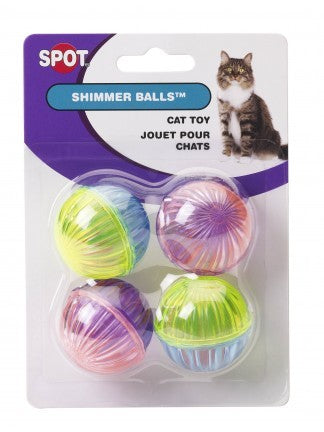 Spot Ethical Pet Cat Toy Shimmer Balls, 4Pk