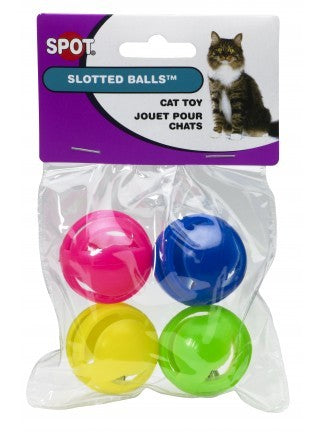 Spot Ethical Pet Cat Toy Slotted Ball, 4Pk