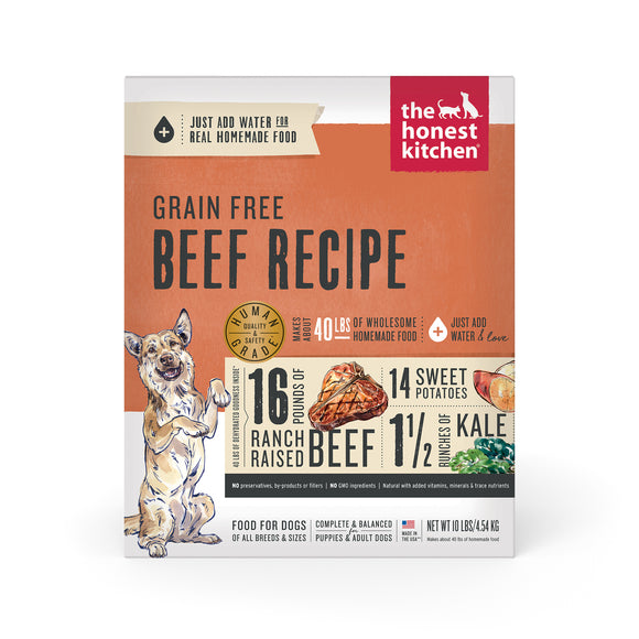 The Honest Kitchen Dehydrated Grain Free Beef Dog Food 10lb