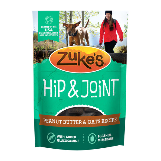 Zuke’s Hip And Joint Dog Treats, Soft And Chewy Natural Bag Of Treats Bites, Peanut Butter And Oats Recipe 1lb