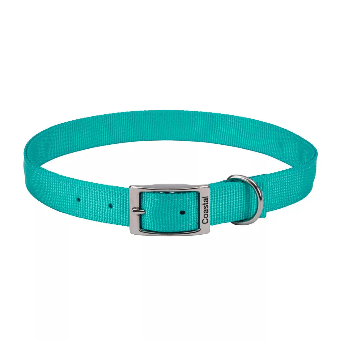 Coastal Double Ply 1in Wide 18in Dog Collar Teal